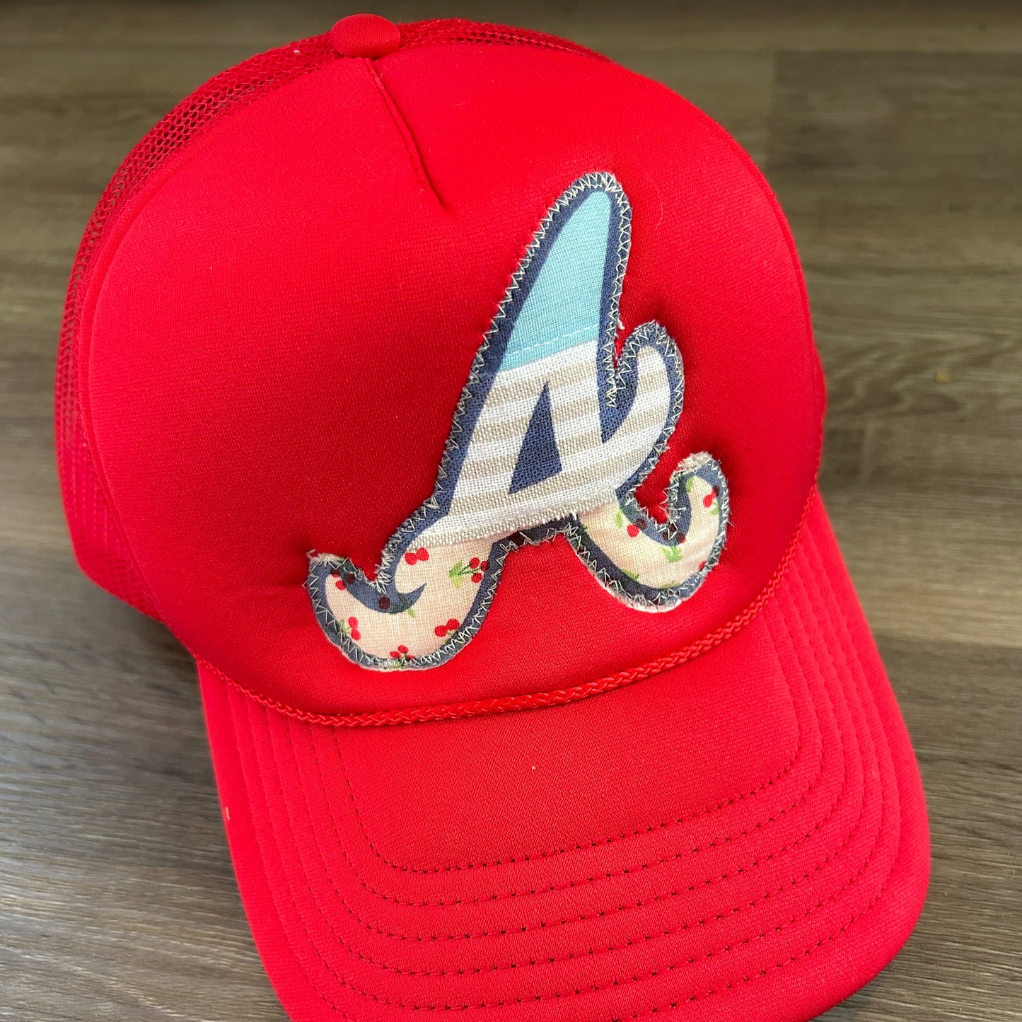 Braves Patchwork Red Trucker