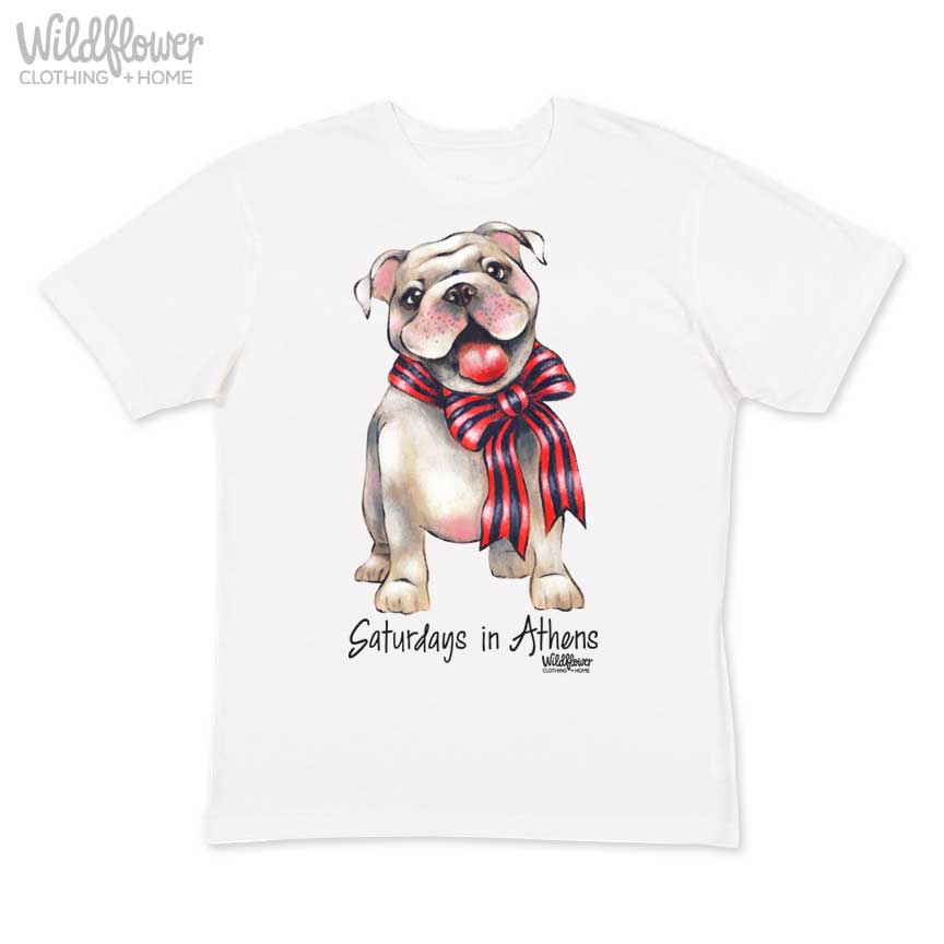 Bulldog Bow Tee Toddler-Adult