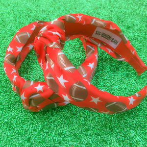 Red Football Knotted Headband
