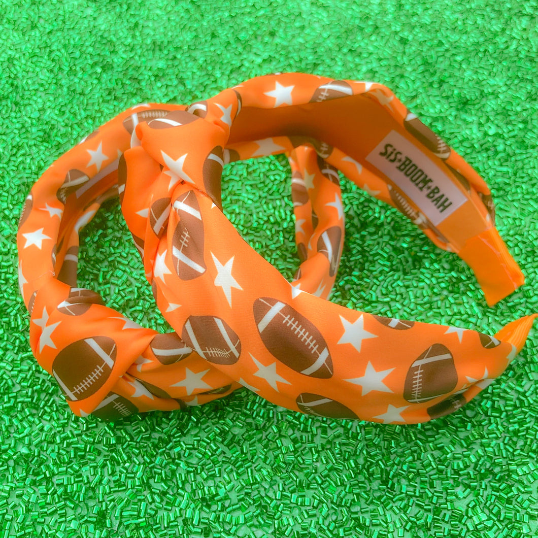 Orange Football Knotted Headband