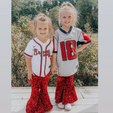 Load image into Gallery viewer, Kids Red Sequin Flares