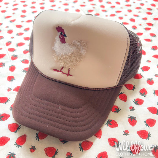 Brown + Tan Chicken Hat