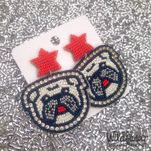 Load image into Gallery viewer, Beaded Bulldog Earrings with Crystal Accents