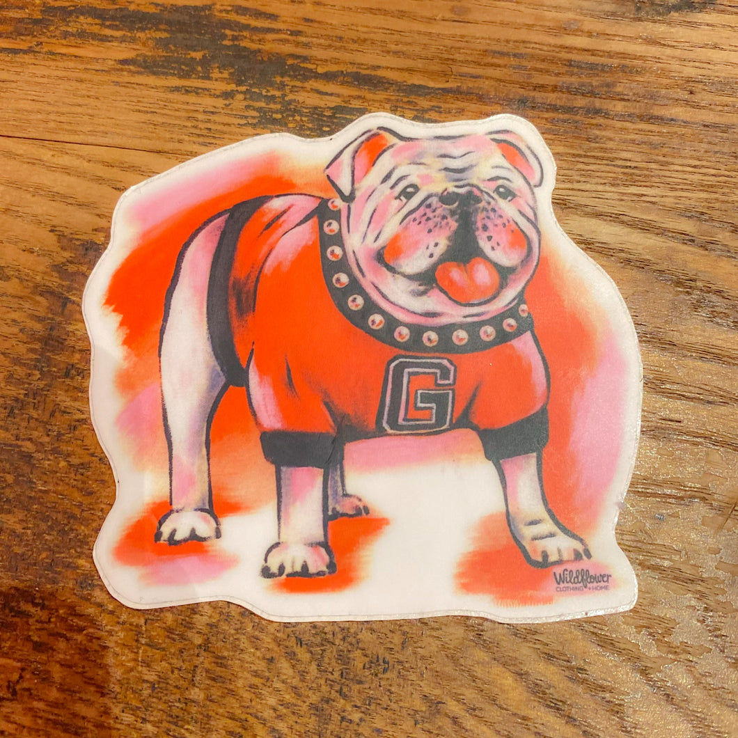 Pink Painted Bulldog Sticker