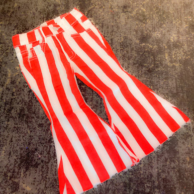 Kids Red and White Stripe Flares