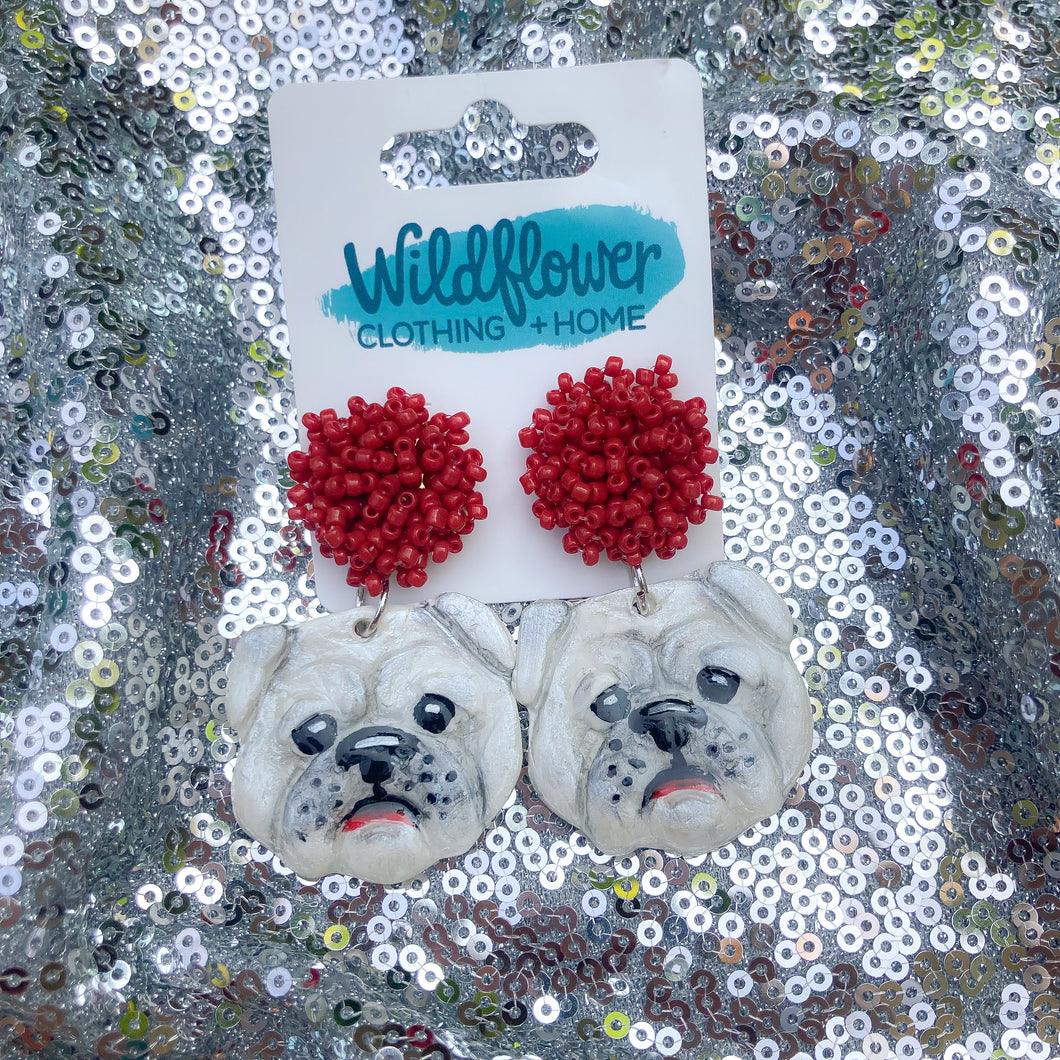 Sculpted Bulldog Earrings