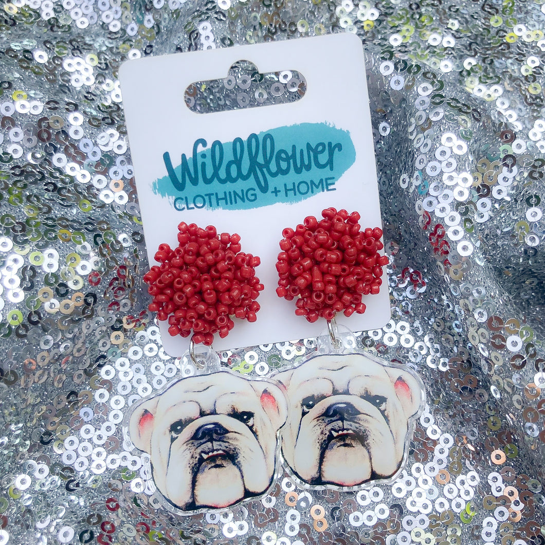 Bulldog Dangle Earrings
