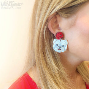 Sculpted Bulldog Earrings
