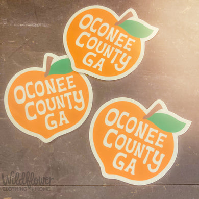 Oconee County Peach Sticker
