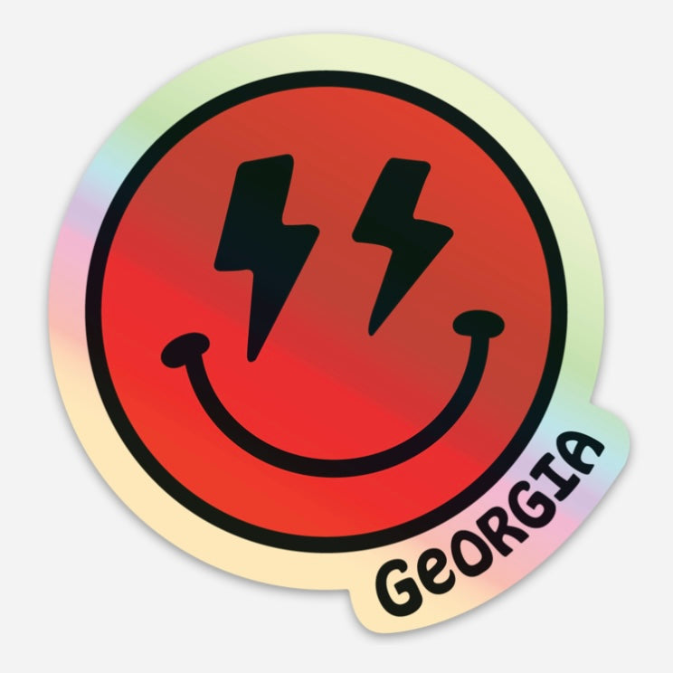 Georgia Smiley Holographic Sticker