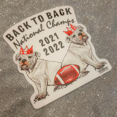 Back to Back Bulldog Crown MAGNET