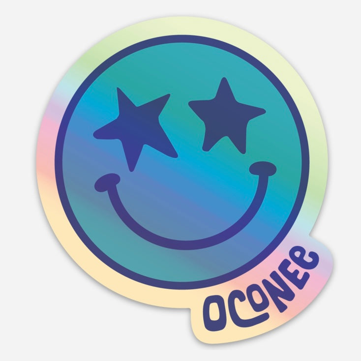 Oconee Smiley Holographic Sticker